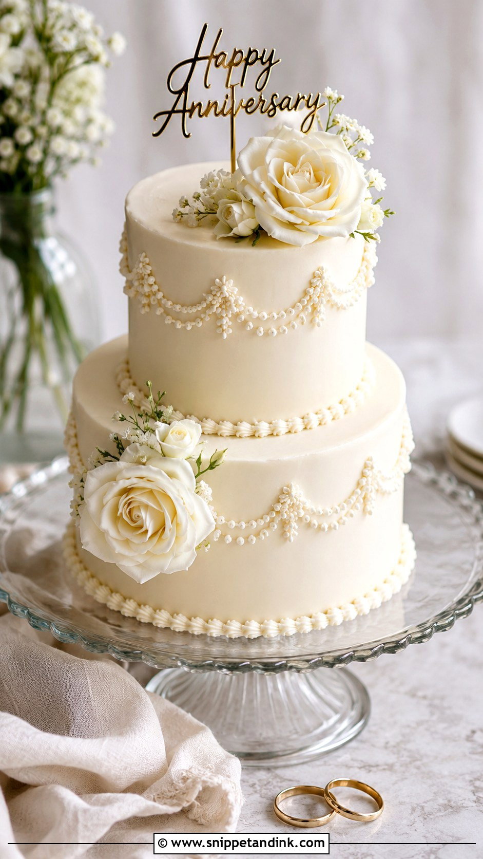 First Anniversary Mini Wedding Cake - Snippet and Ink - 20 First Wedding Anniversary Cake Ideas