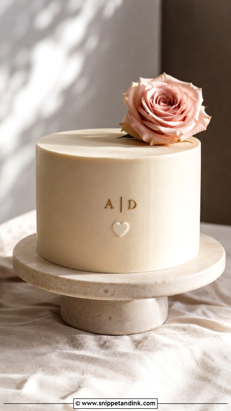 First Anniversary Minimalist Cake - Snippet and Ink - 20 First Wedding Anniversary Cake Ideas