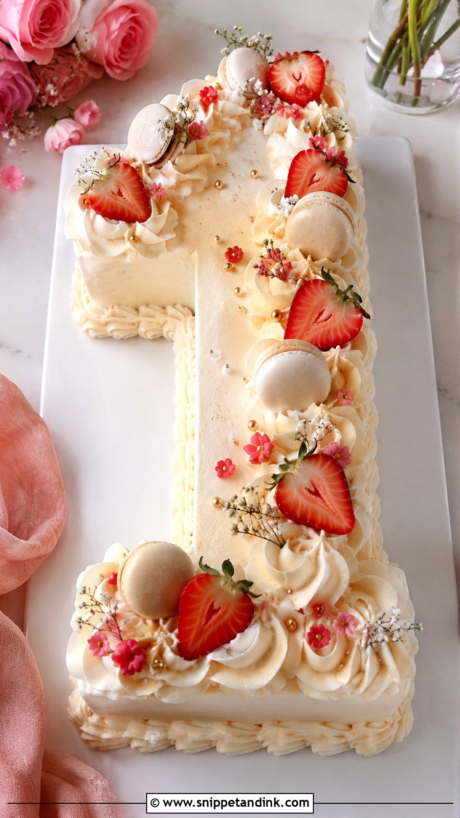 First Anniversary Number One Cake - Snippet and Ink - 20 First Anniversary Cake Ideas