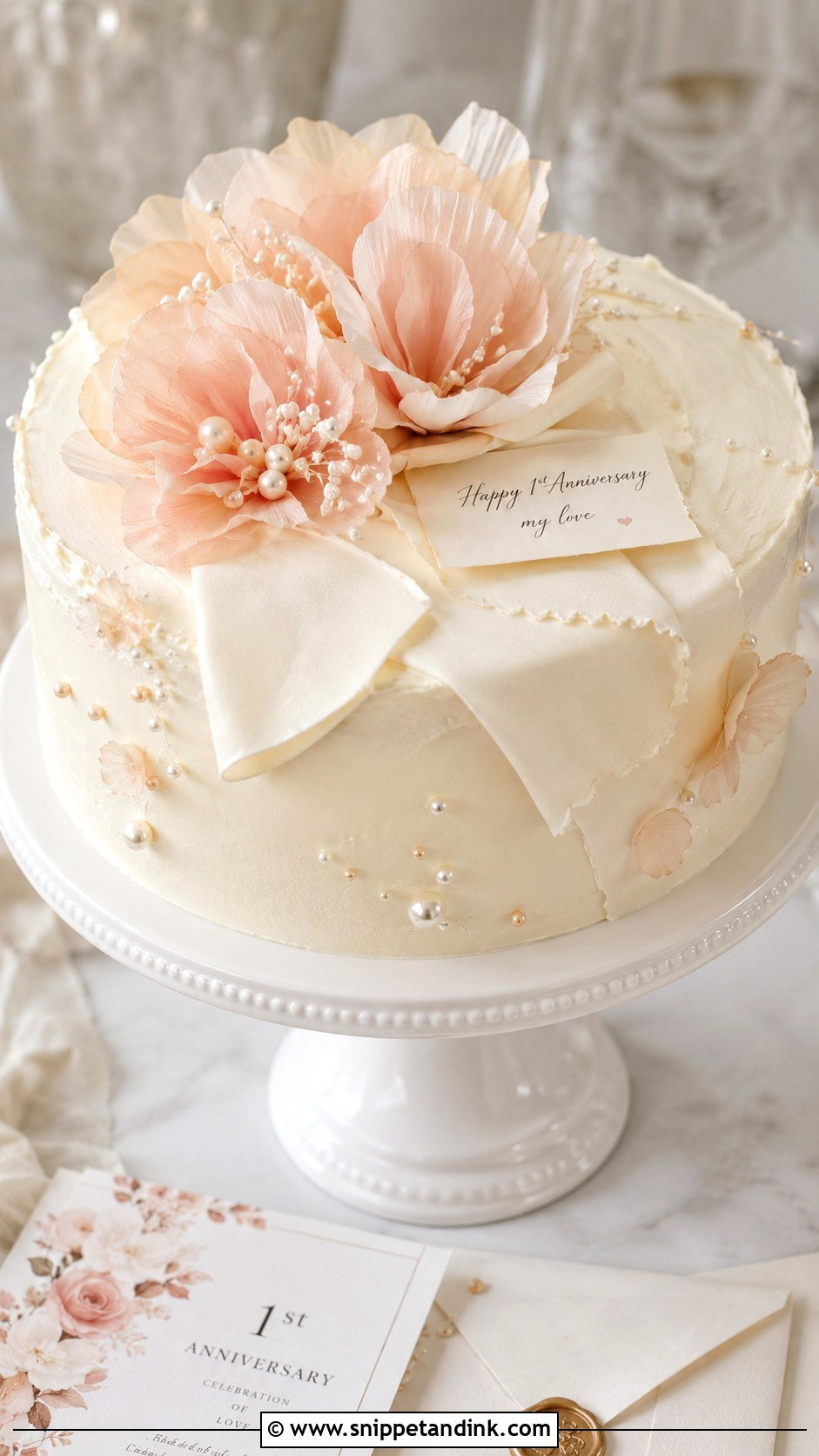 First Anniversary Paper Cake - Snippet and Ink - 20 First Wedding Anniversary Cake Ideas