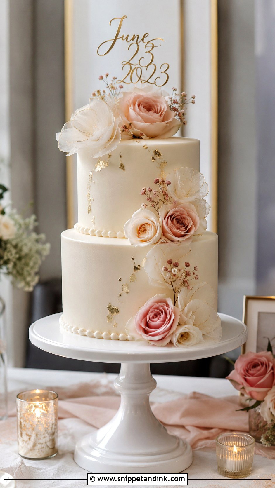 First Anniversary Two Tier Cake - Snippet and Ink - 20 First Anniversary Cake Ideas