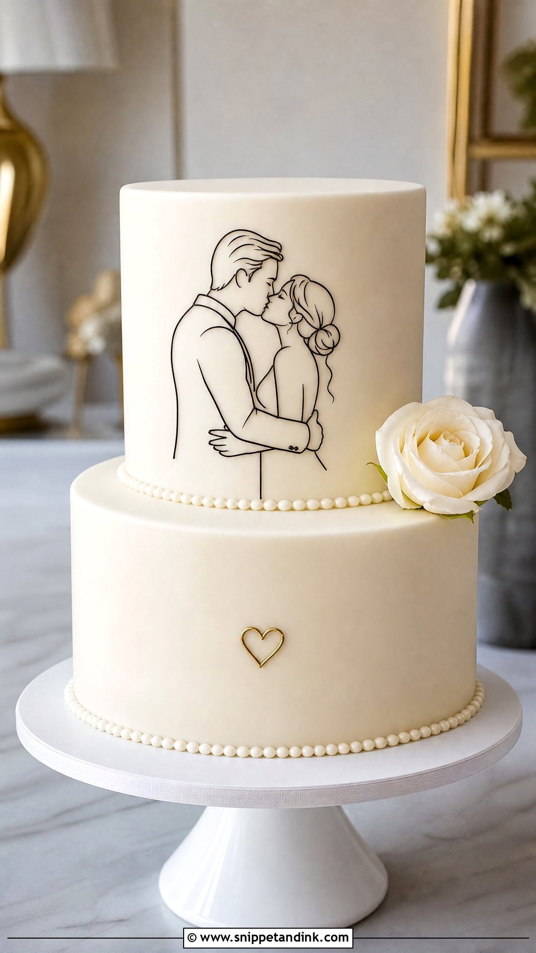 First Kiss Wedding Cake With Minimalist Style - Snippet and Ink - 25 First Kiss Cake Ideas for Wedding
