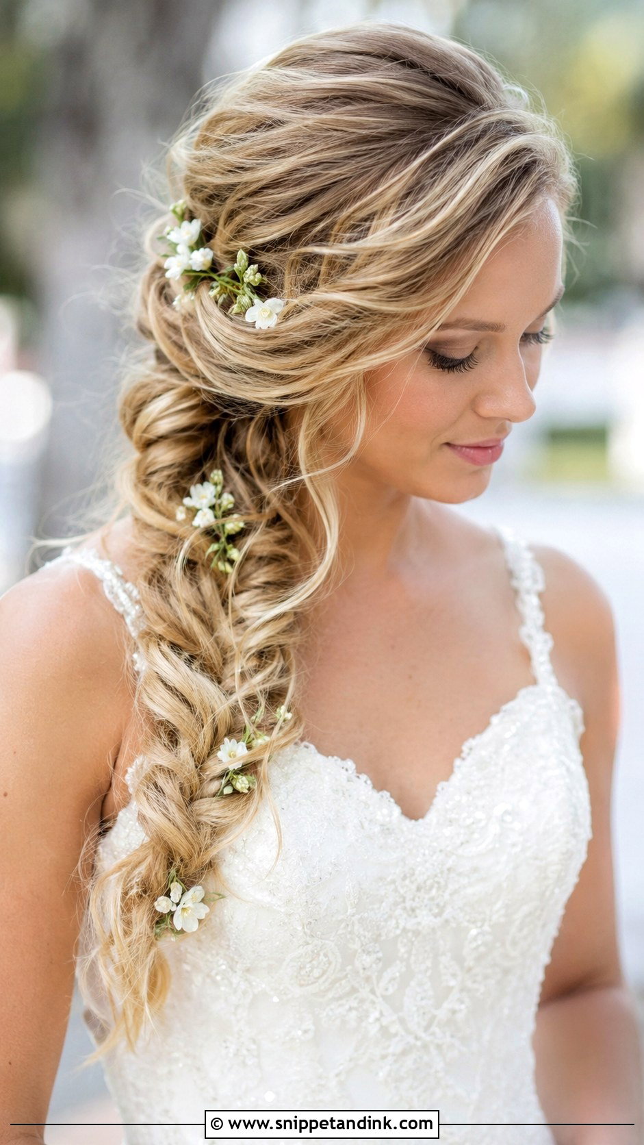 Fishtail Braid - Snippet and Ink - 30 Wedding Hairstyles for Medium Hair