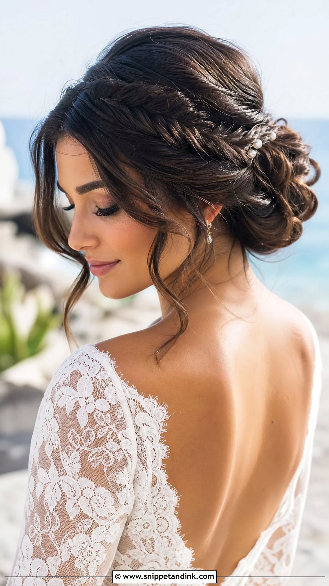 Fishtail Braid Beach Wedding Updo - Snippet and Ink - 15 Beach Wedding Updo Hairstyles