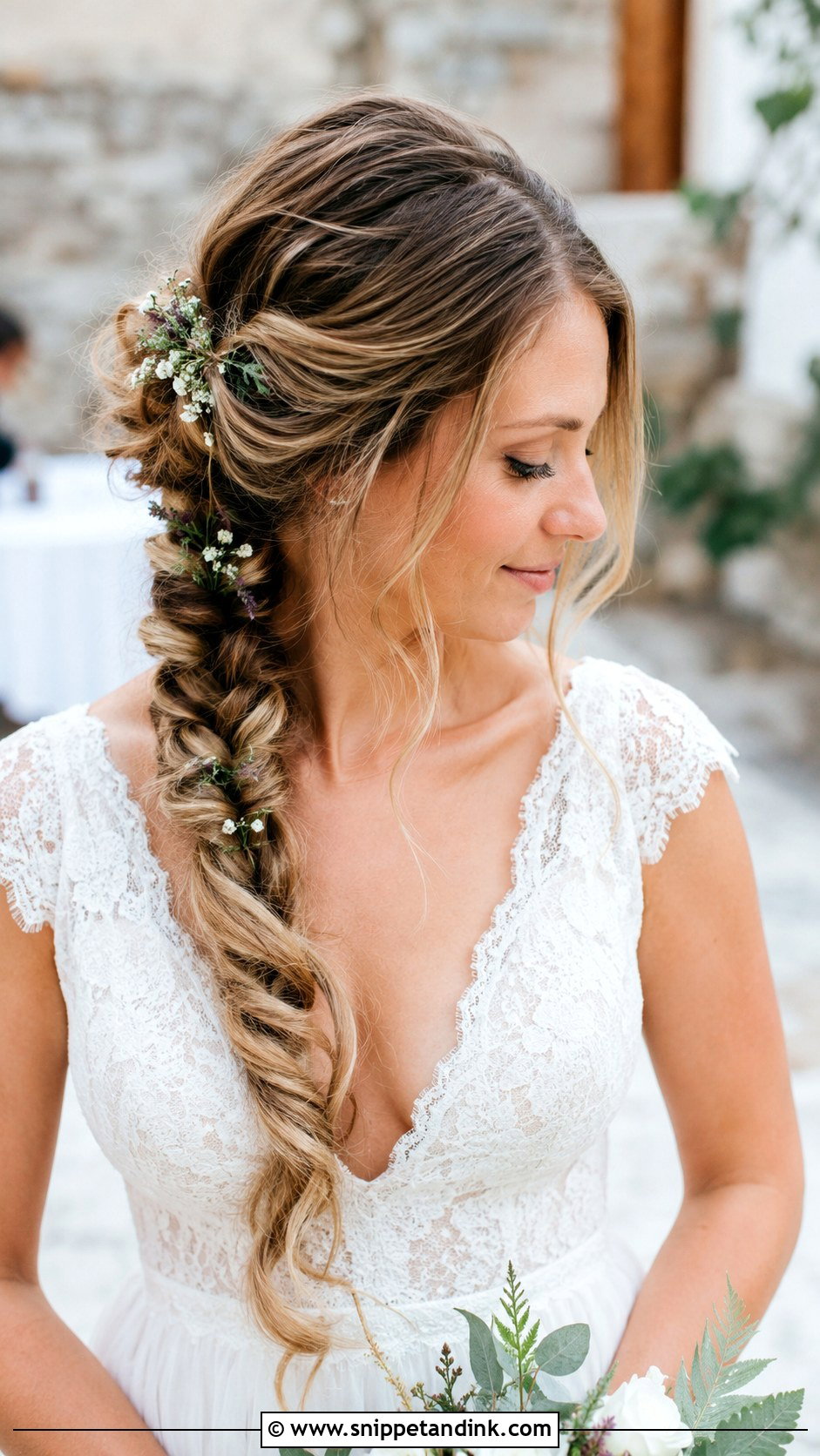 Fishtail Braid Bridal Hair - Snippet and Ink - 30 Bridal Hair Inspiration Ideas