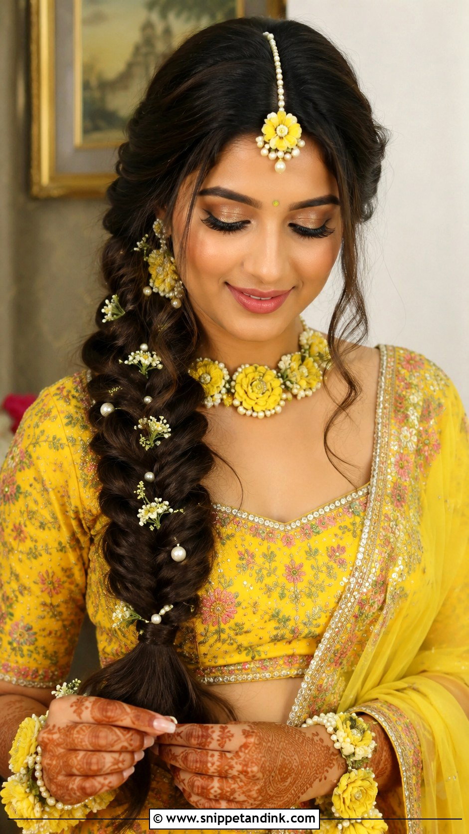 Fishtail Braid Bridal Hairstyle - Snippet and Ink - 15 North Indian Bride Hairstyle Ideas