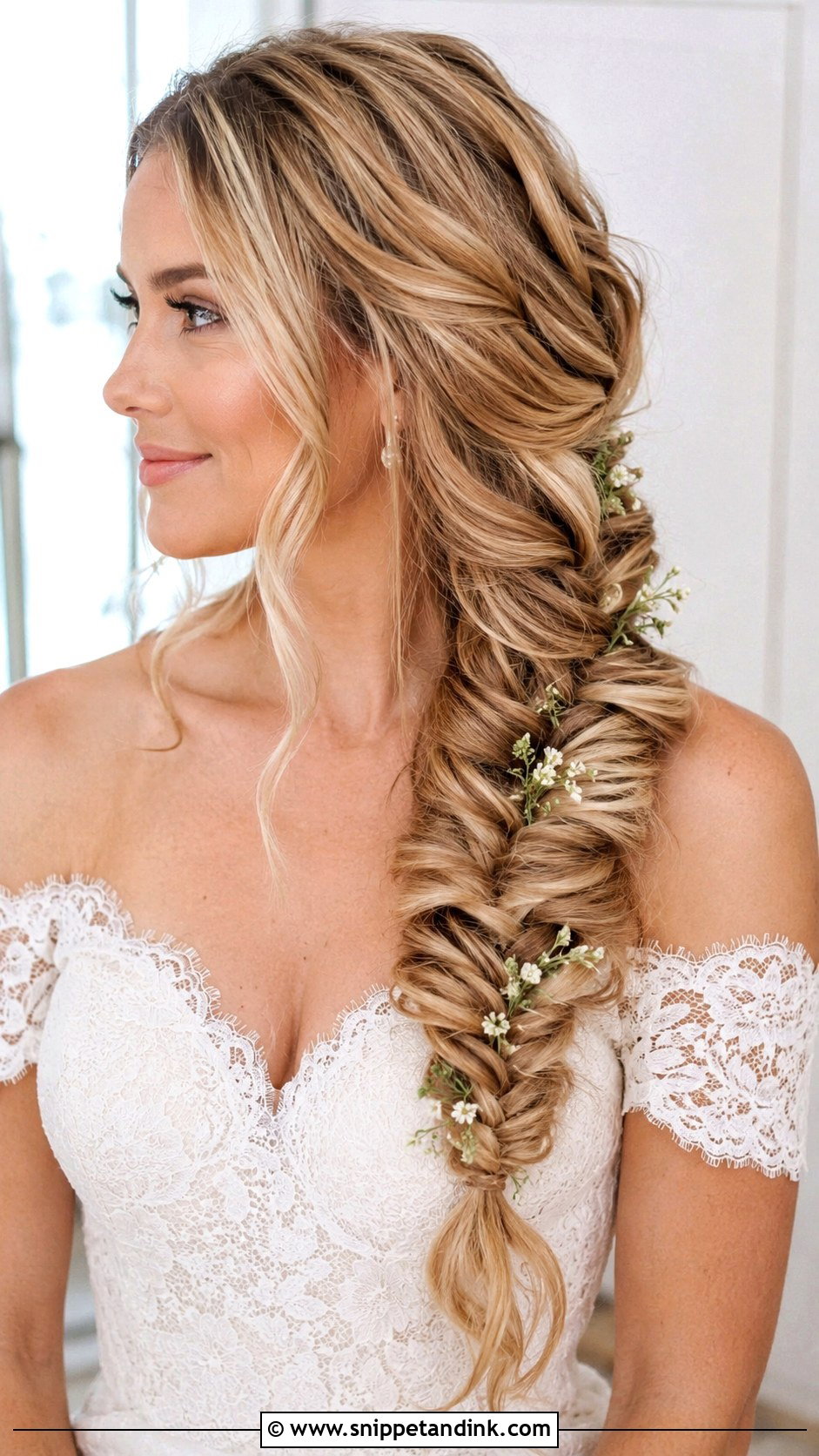 Fishtail Braid Bridal Look - Snippet and Ink - 25 Wedding Hair Inspiration Ideas