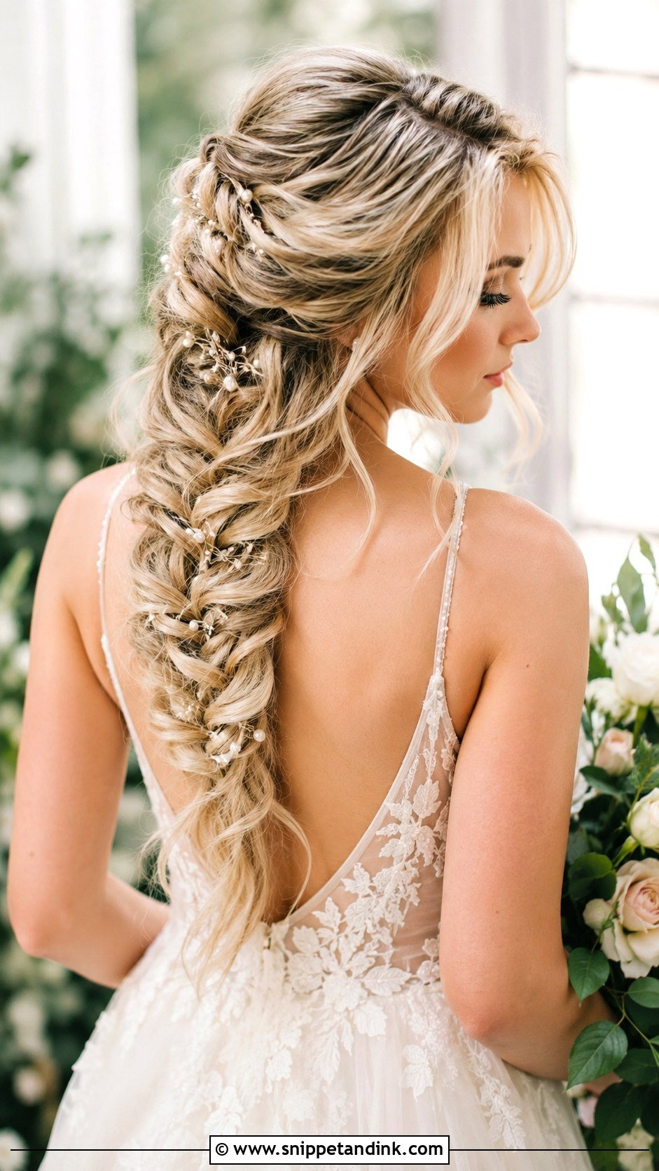 Fishtail Braid Bridal Look - Snippet and Ink - 20 Hair Styles for Wedding Hairstyles