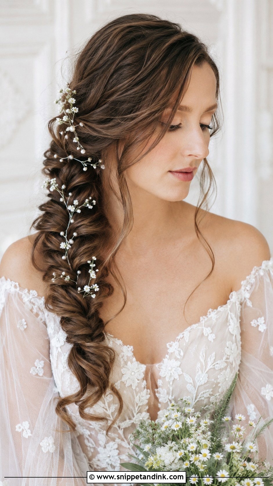 Fishtail Braid Bridal Style - Snippet and Ink - 20 Winter Wedding Hairstyles