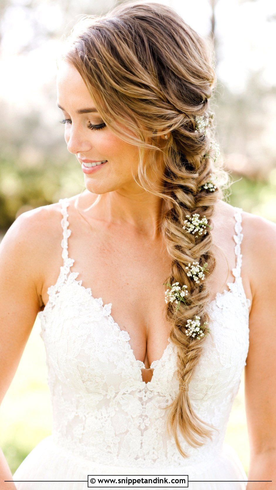 Fishtail Braid Bridal Style - Snippet and Ink - 25 Bride Hair Styles