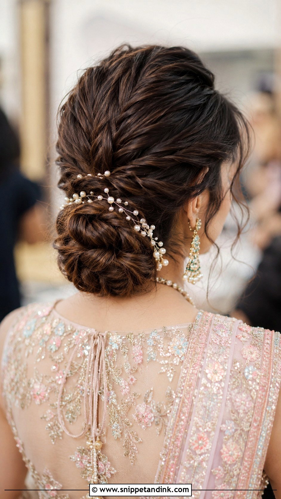 Fishtail Braid Bun - Snippet and Ink - 30 Indian Hairstyle for Wedding Ideas