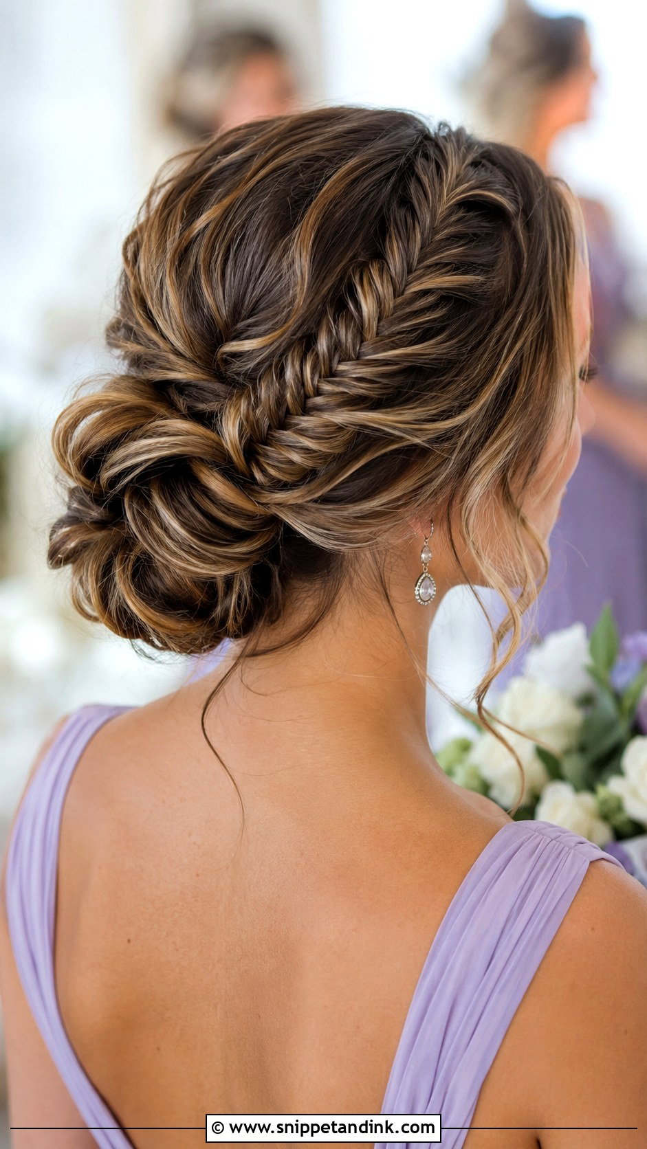 Fishtail Braid Bun Bridesmaid Updo - Snippet and Ink - 20 Updo Hair Styles for Bridesmaids