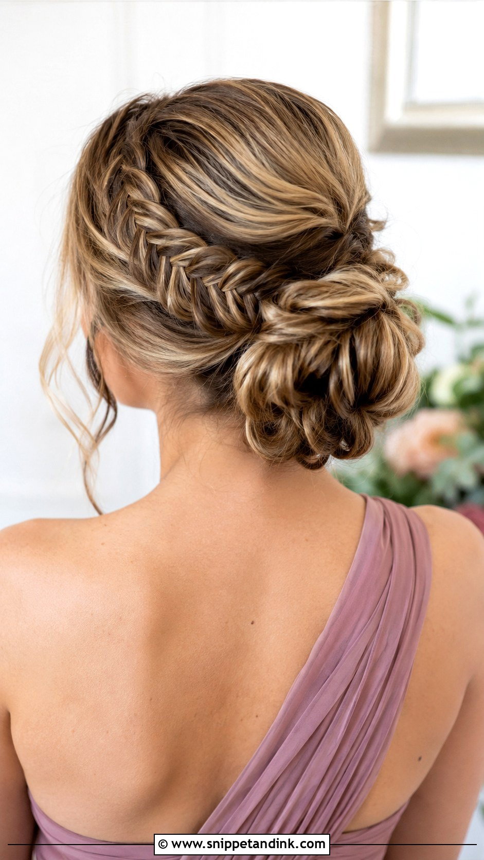 Fishtail Braid Bun Bridesmaid Updo - Snippet and Ink - 20 Simple Bridesmaid Hairstyles Updo