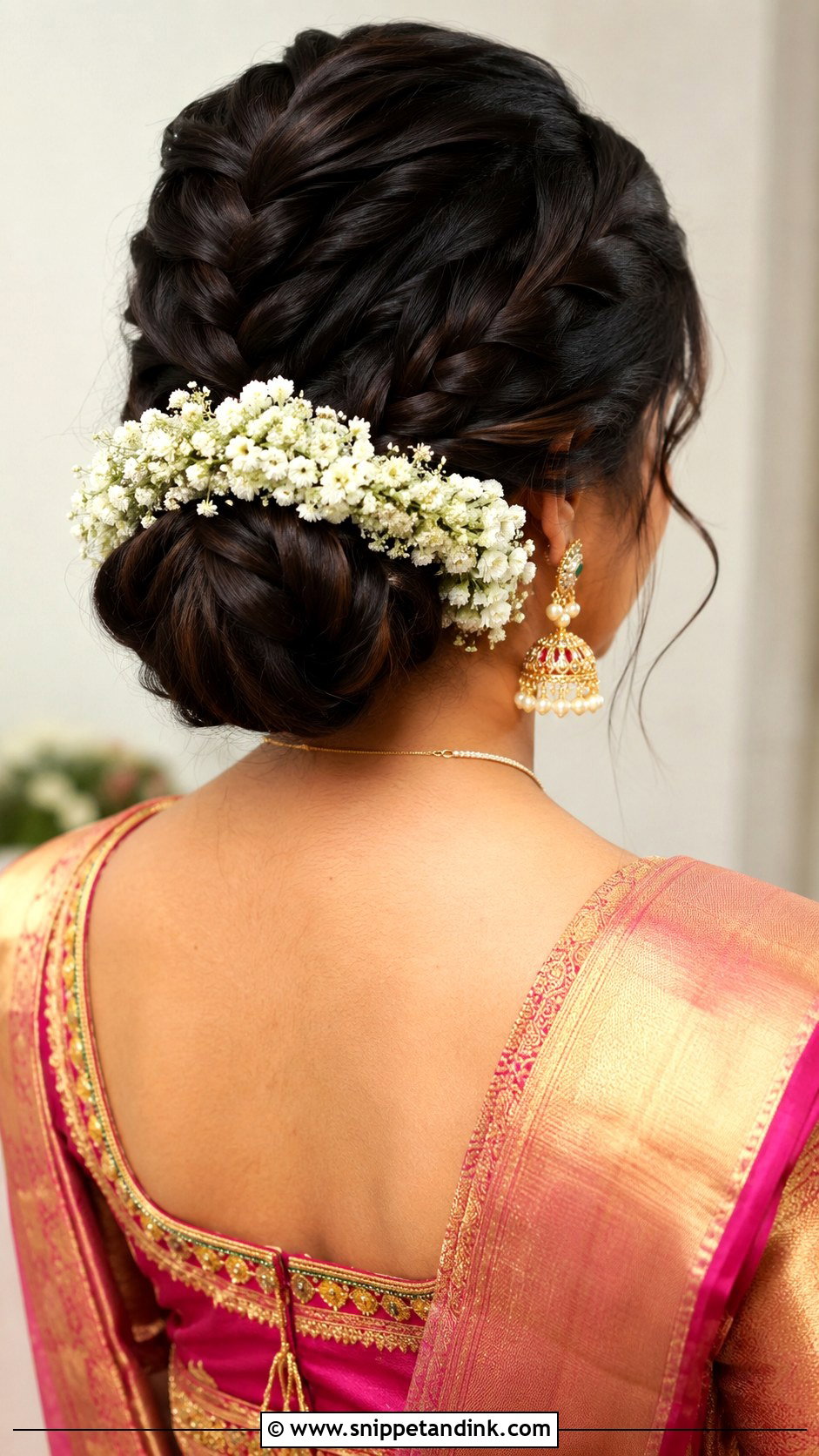 Fishtail Braid Bun For Indian Wedding - Snippet and Ink - 20 Indian Wedding Fish Braid Hairstyles