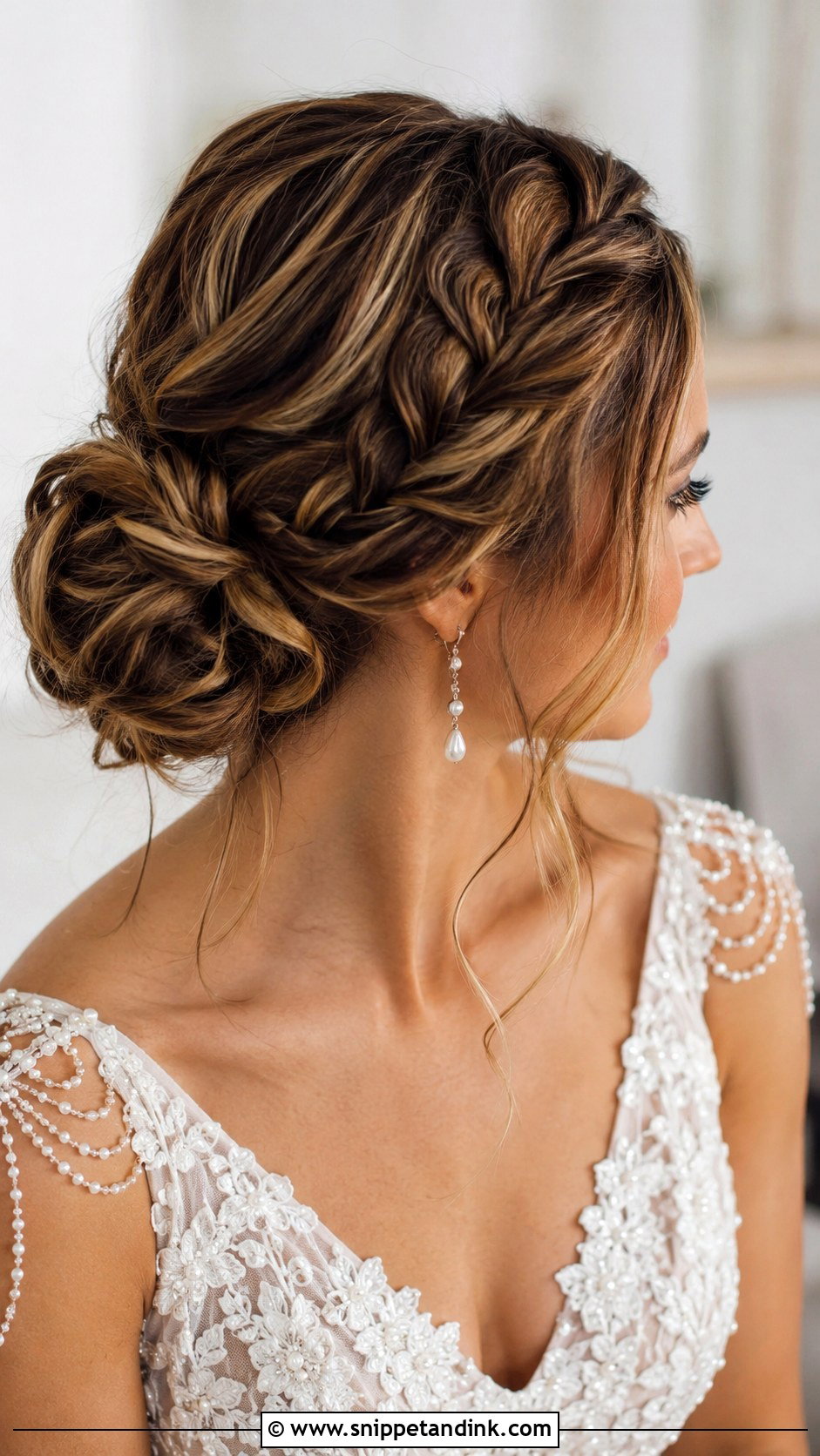 Fishtail Braid Bun Wedding Updo - Snippet and Ink - 15 Simple Wedding Hair Updo Ideas