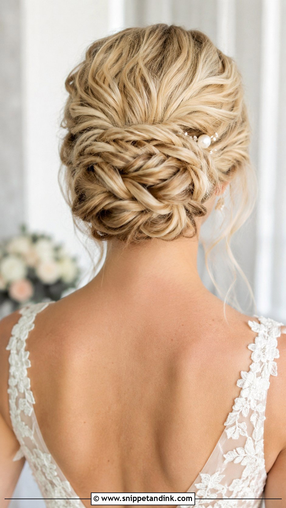 Fishtail Braid Bun for Blonde Brides - Snippet and Ink - 20 Long Blonde Wedding Hair Ideas