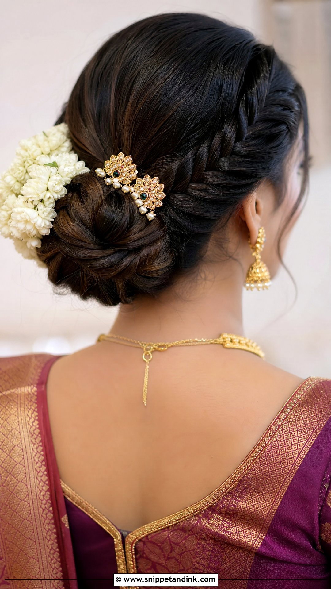 Fishtail Braid Bun - Snippet and Ink - 20 Fishtail Braid Hairstyles Indian Wedding