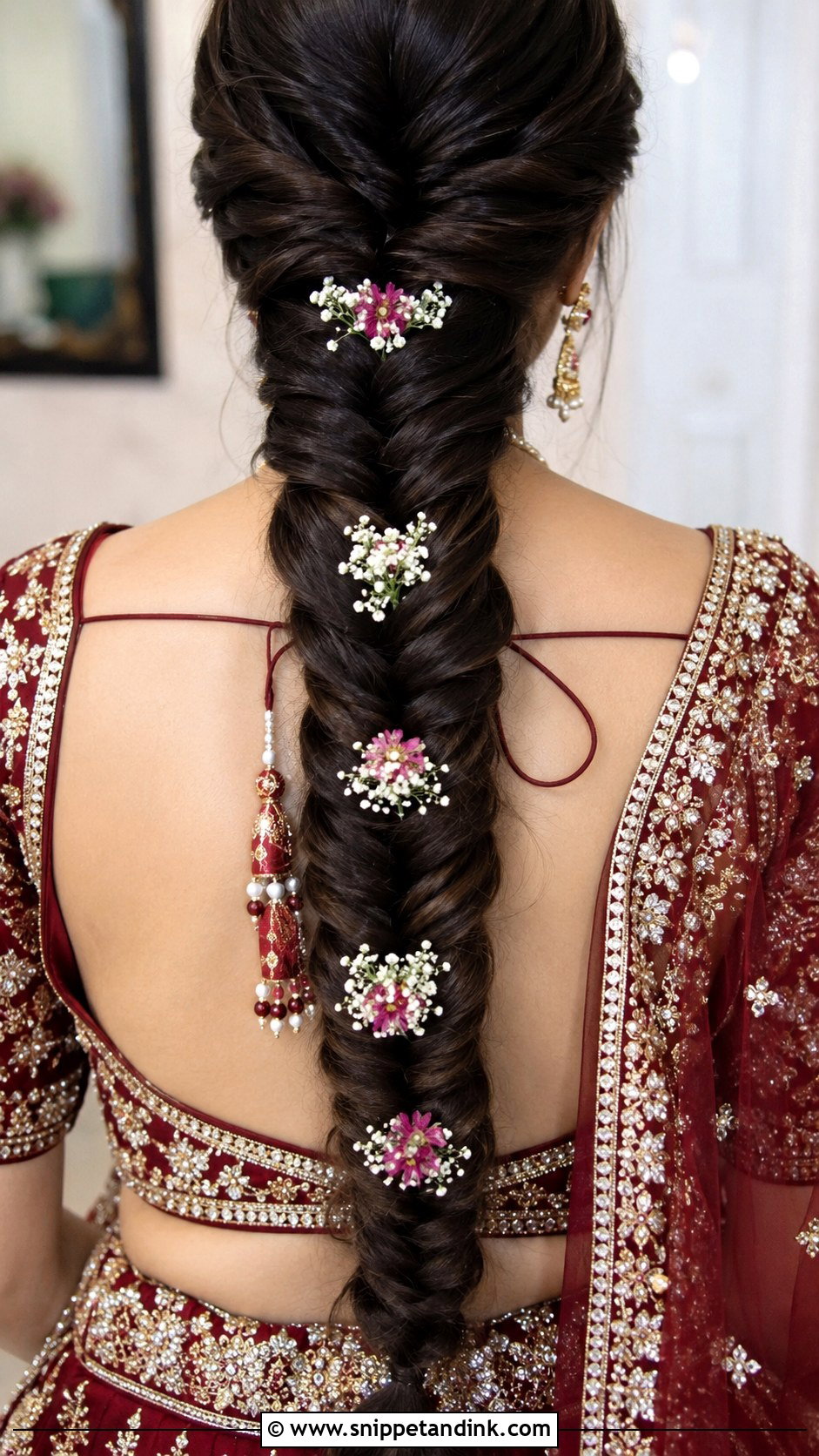 Fishtail Braid Choti for Brides - Snippet and Ink - 25 Bridal Choti Hairstyle Ideas