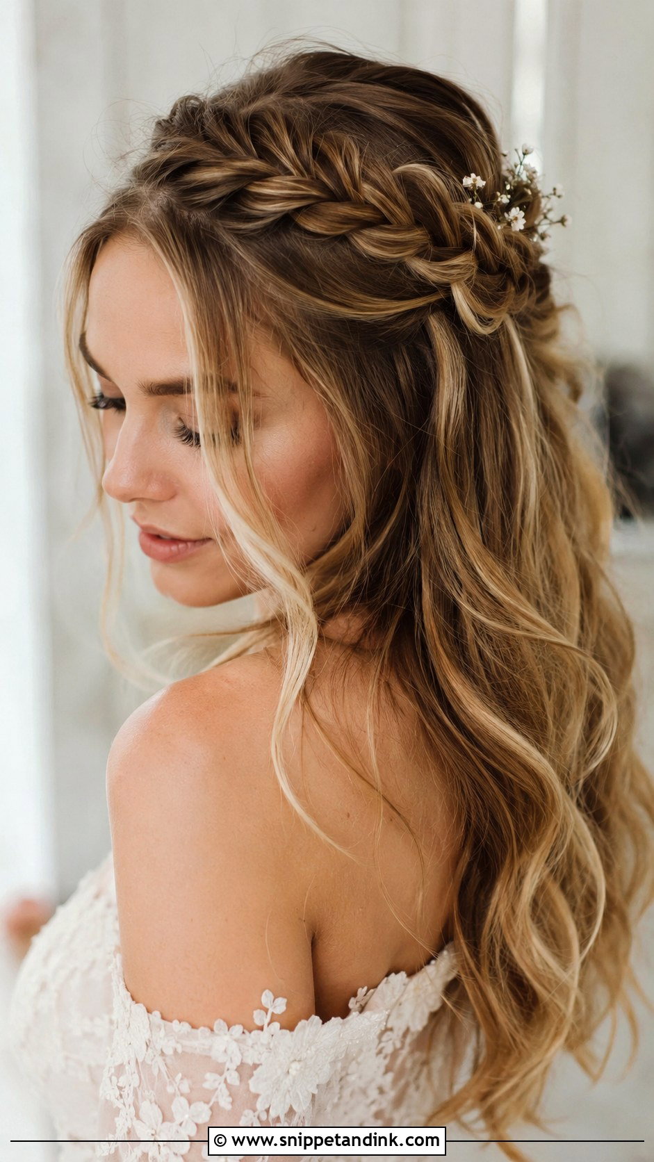 Fishtail Braid Crown Half Up - Snippet and Ink - 20 Half Wedding Hair Ideas