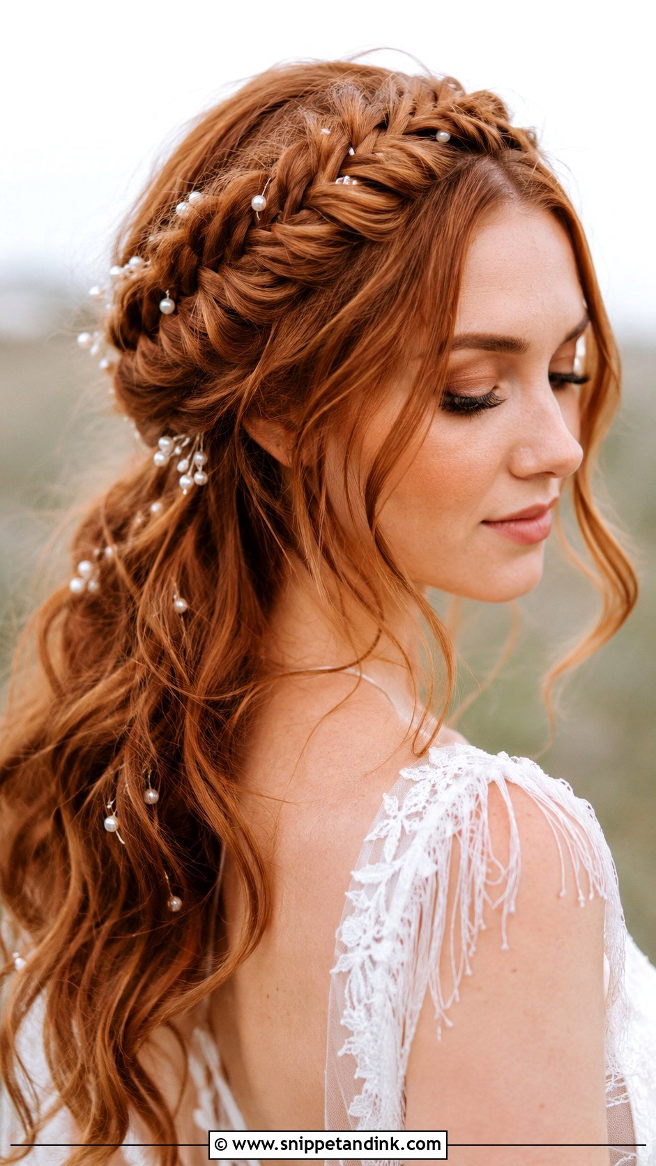 Fishtail Braid Crown for Weddings - Snippet and Ink - 25 Half-Up Half-Down Wedding Hair Braid Ideas