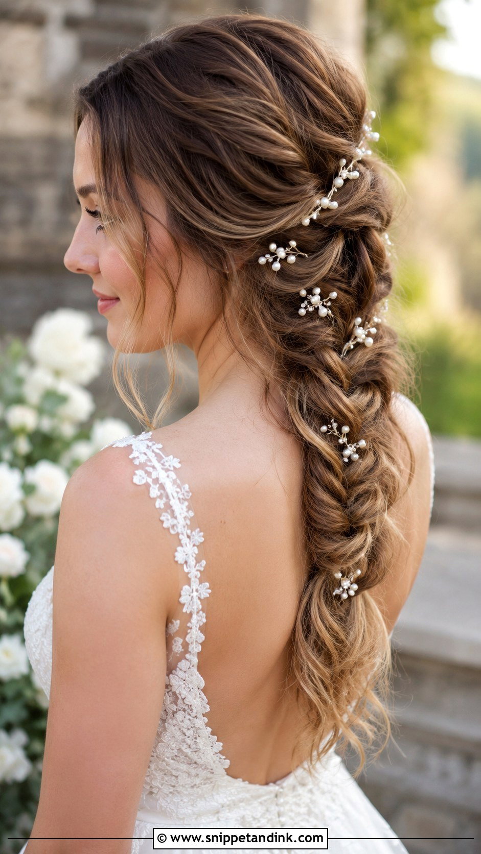 Fishtail Braid Down Wedding Hair - Snippet and Ink - 20 Down Do Wedding Hair Ideas