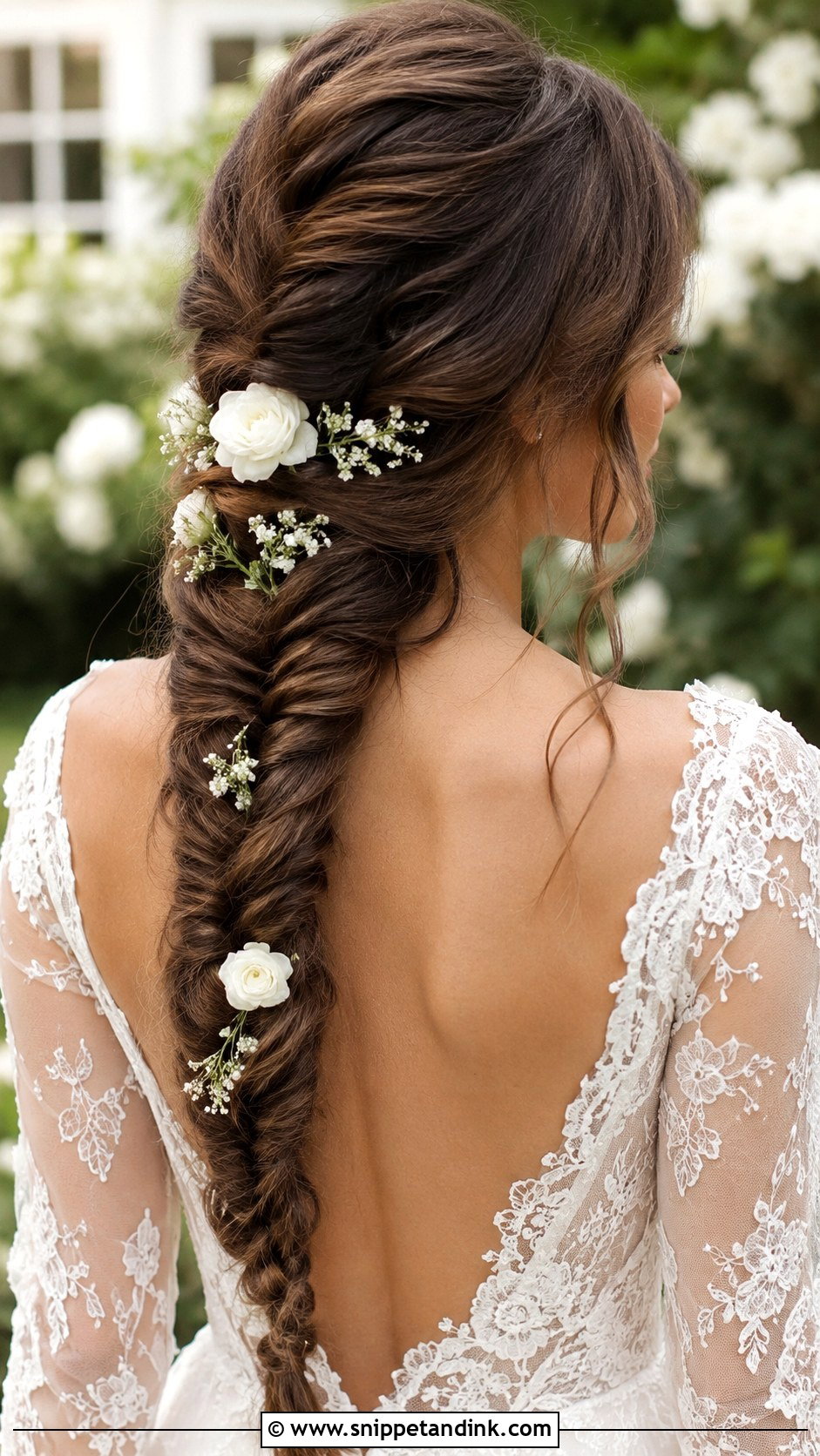 Fishtail Braid Down - Snippet and Ink - 20 Bridal Long Hairstyles