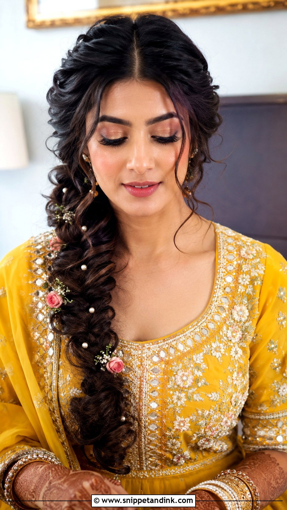 Fishtail Braid For Mehendi Bride - Snippet and Ink - 20 Mehendi Brides Braids Hairstyles