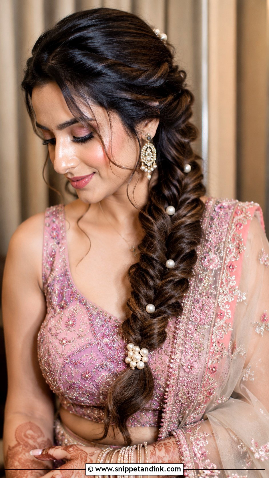 Fishtail Braid For Sangeet - Snippet and Ink - 20 Indian Hair Styles for Weddings
