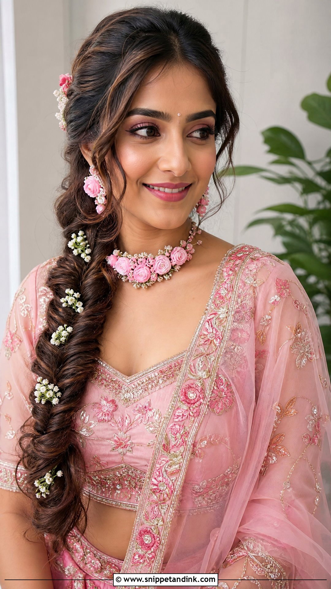Fishtail Braid Hairstyle - Snippet and Ink - 20 Indian Hairstyle for Mom of Bride Ideas