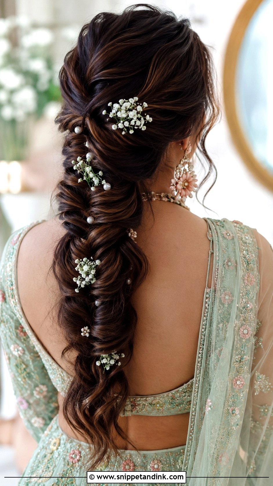 Fishtail Braid Hairstyle For Mehndi - Snippet and Ink - 20 Mehndi Event Hairstyles