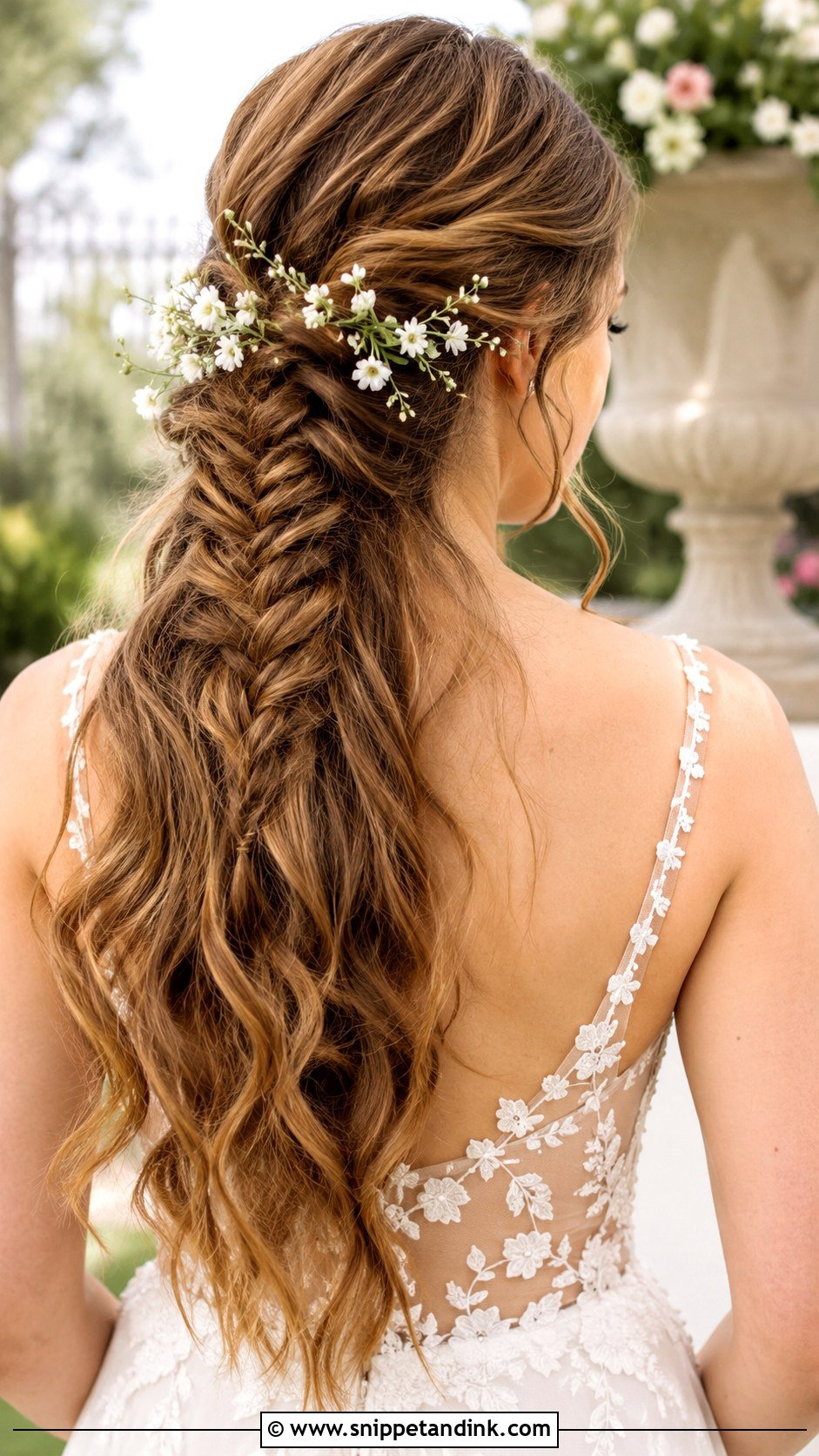 Fishtail Braid Half Up - Snippet and Ink - 20 Hairstyles for Wedding Guest Medium