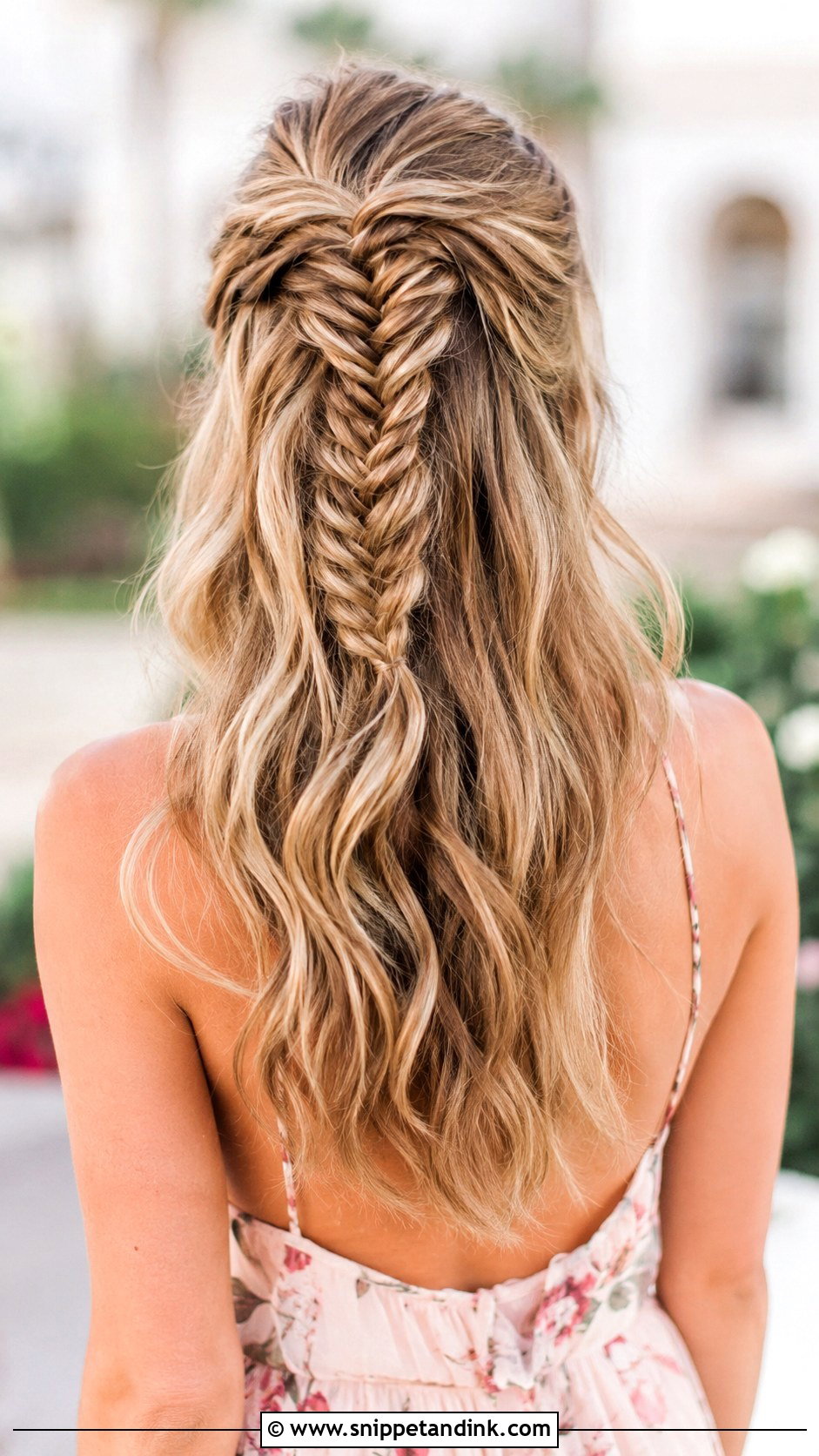 Fishtail Braid Half Up - Snippet and Ink - 30 Hairstyle for Wedding Guest Ideas