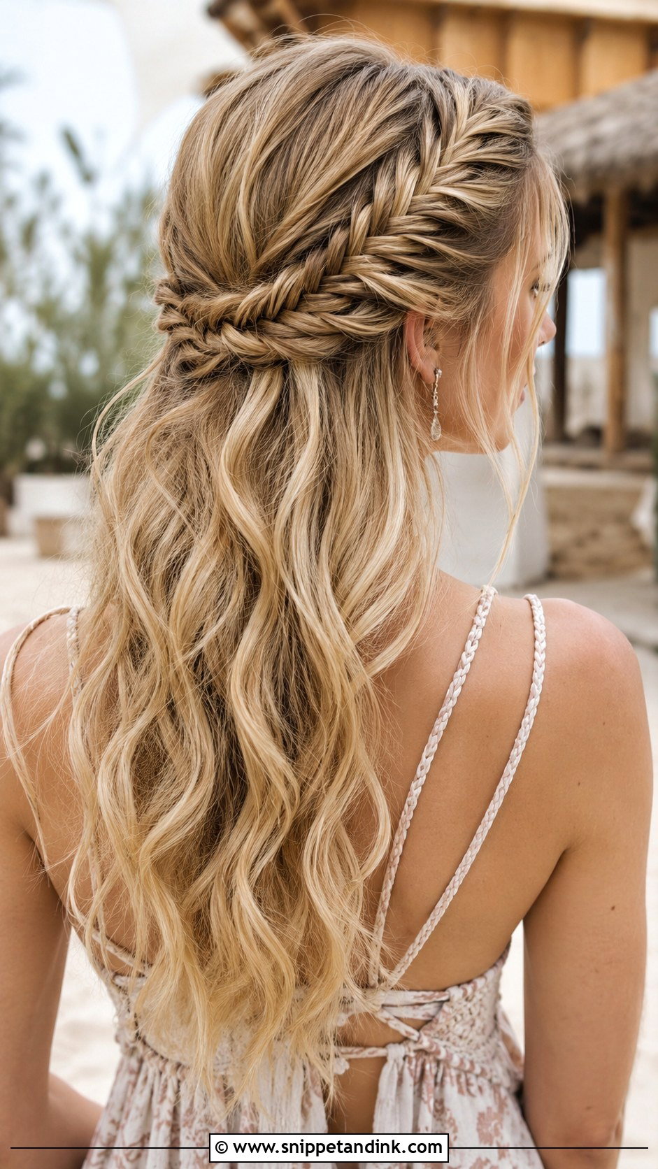 Fishtail Braid Half Up - Snippet and Ink - 30 Medium Length Hair Styles Wedding Guest