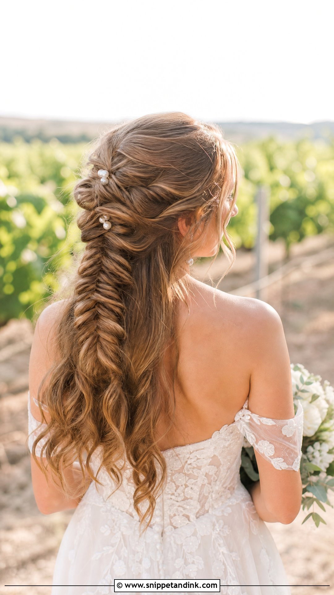 Fishtail Braid Half Up - Snippet and Ink - 20 Medium Wedding Hairstyles