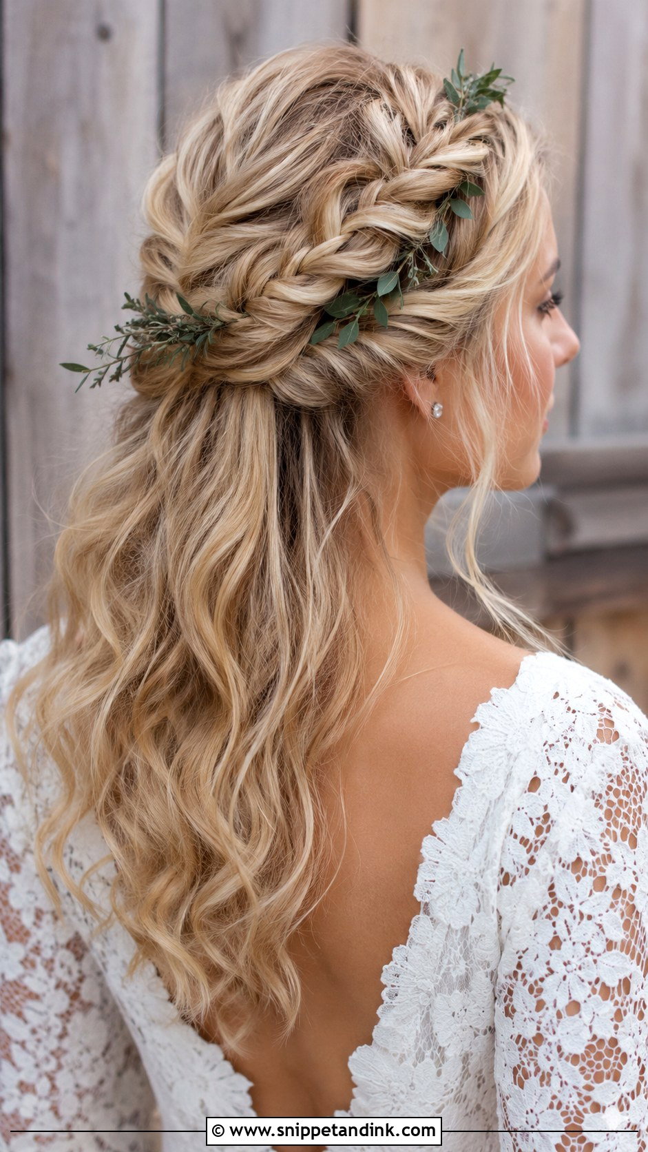 Fishtail Braid Half Up - Snippet and Ink - 20 Simple Bridal Hair Down Ideas