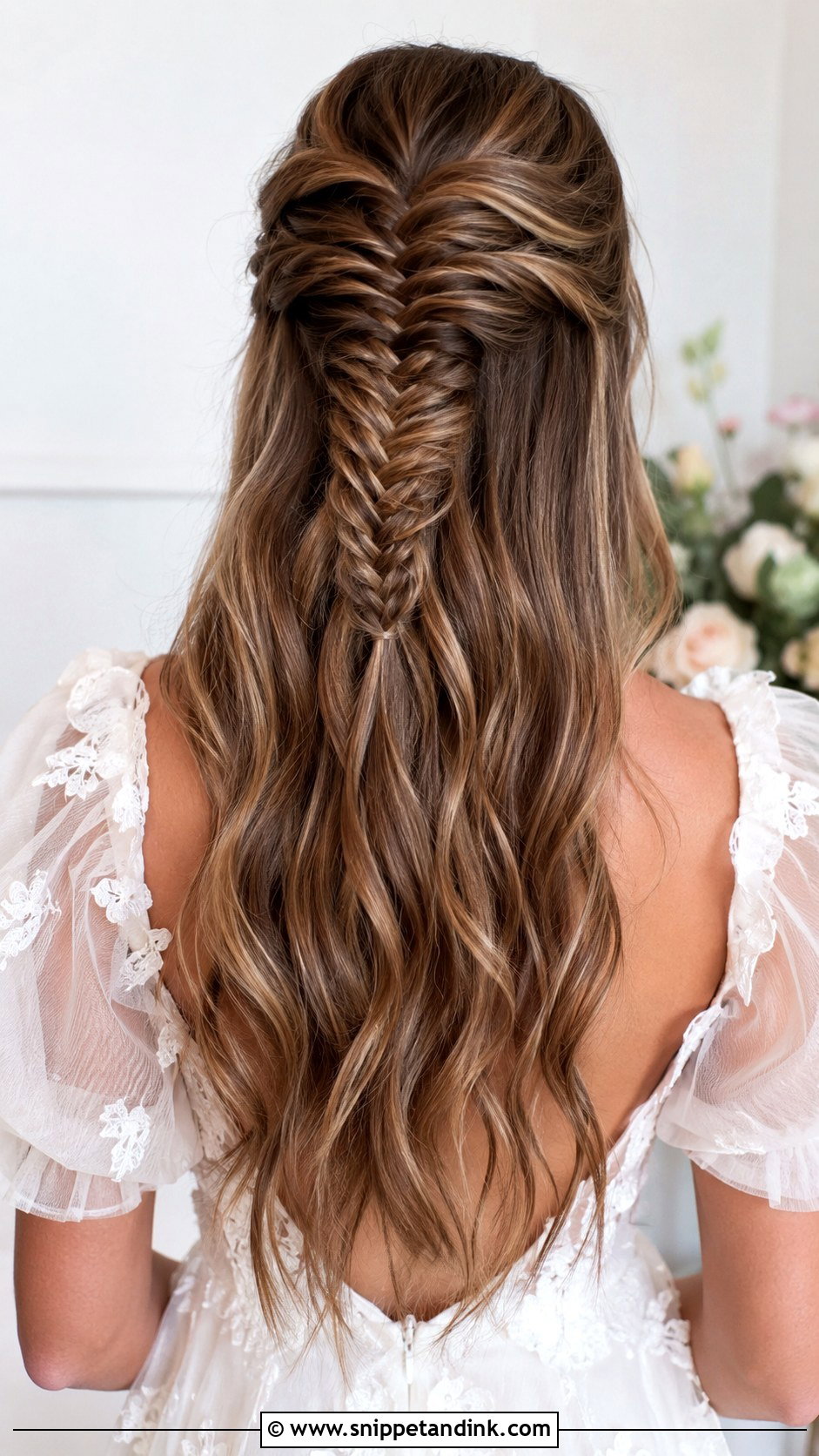 Fishtail Braid Half Up - Snippet and Ink - 25 Hair Styles Wedding Guest
