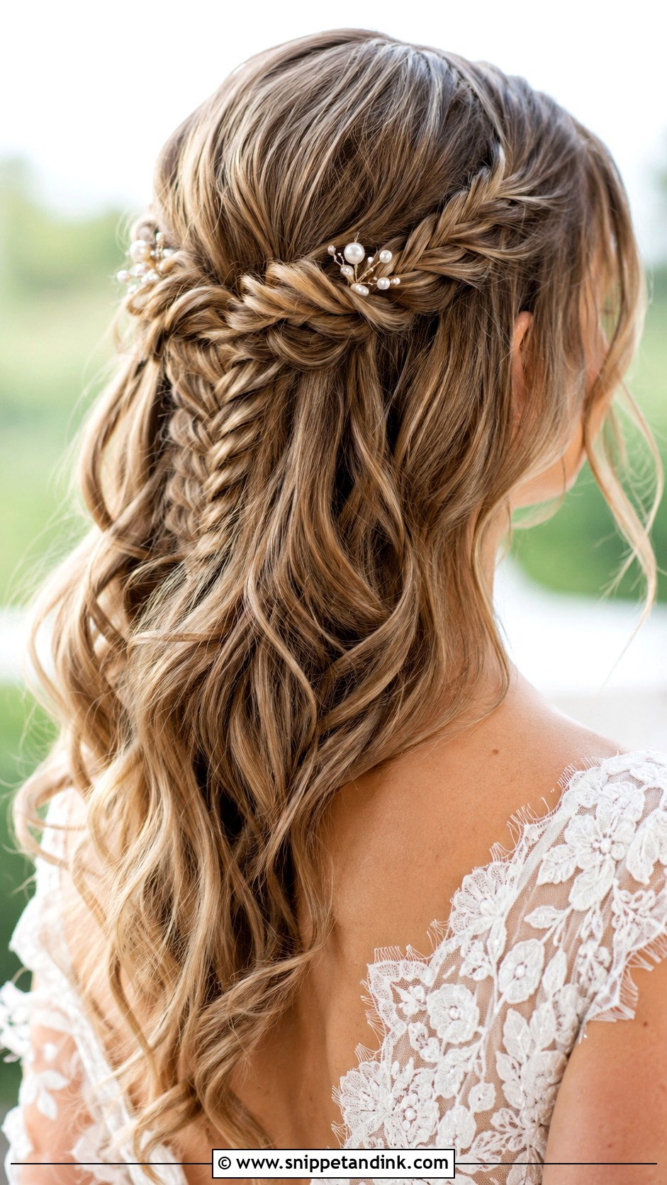 Fishtail Braid Half Up Half Down - Snippet and Ink - 25 Half-Up Half-Down Wedding Hair Braid Ideas