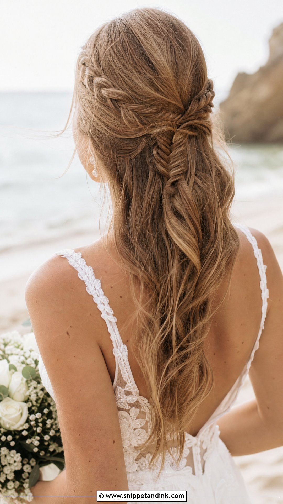 Fishtail Braid Half Up Style - Snippet and Ink - 20 Medium Length Wedding Guest Hairstyles