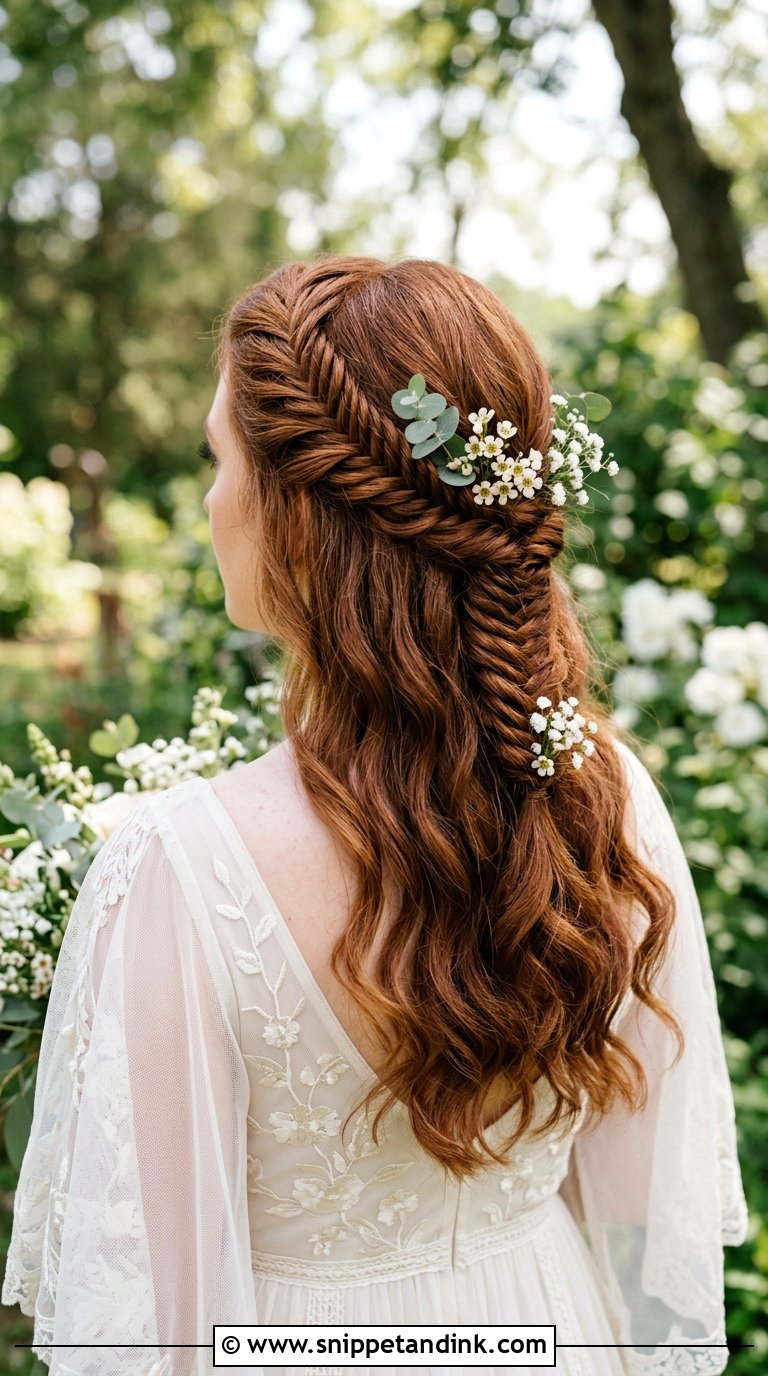 Fishtail Braid Half Up Wedding Hairstyle - Snippet and Ink - 20 Bridal Half-Up Ideas