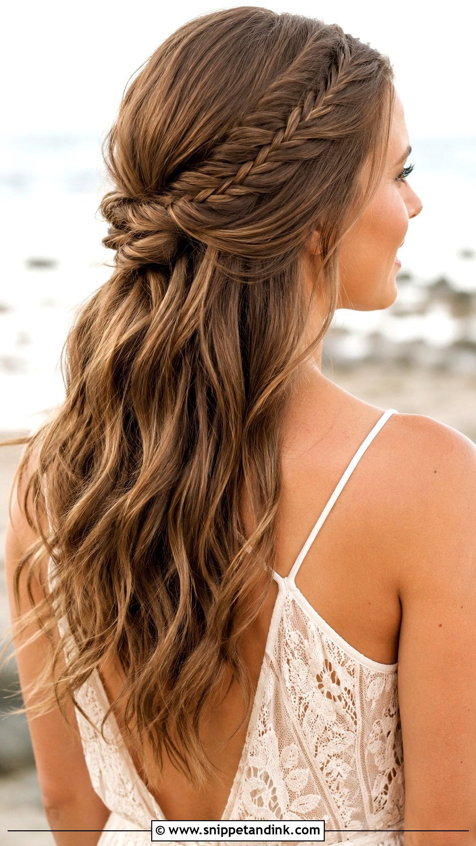 Fishtail Braid Half Up - Snippet and Ink - 20 Cute Hairstyles for a Wedding Guest