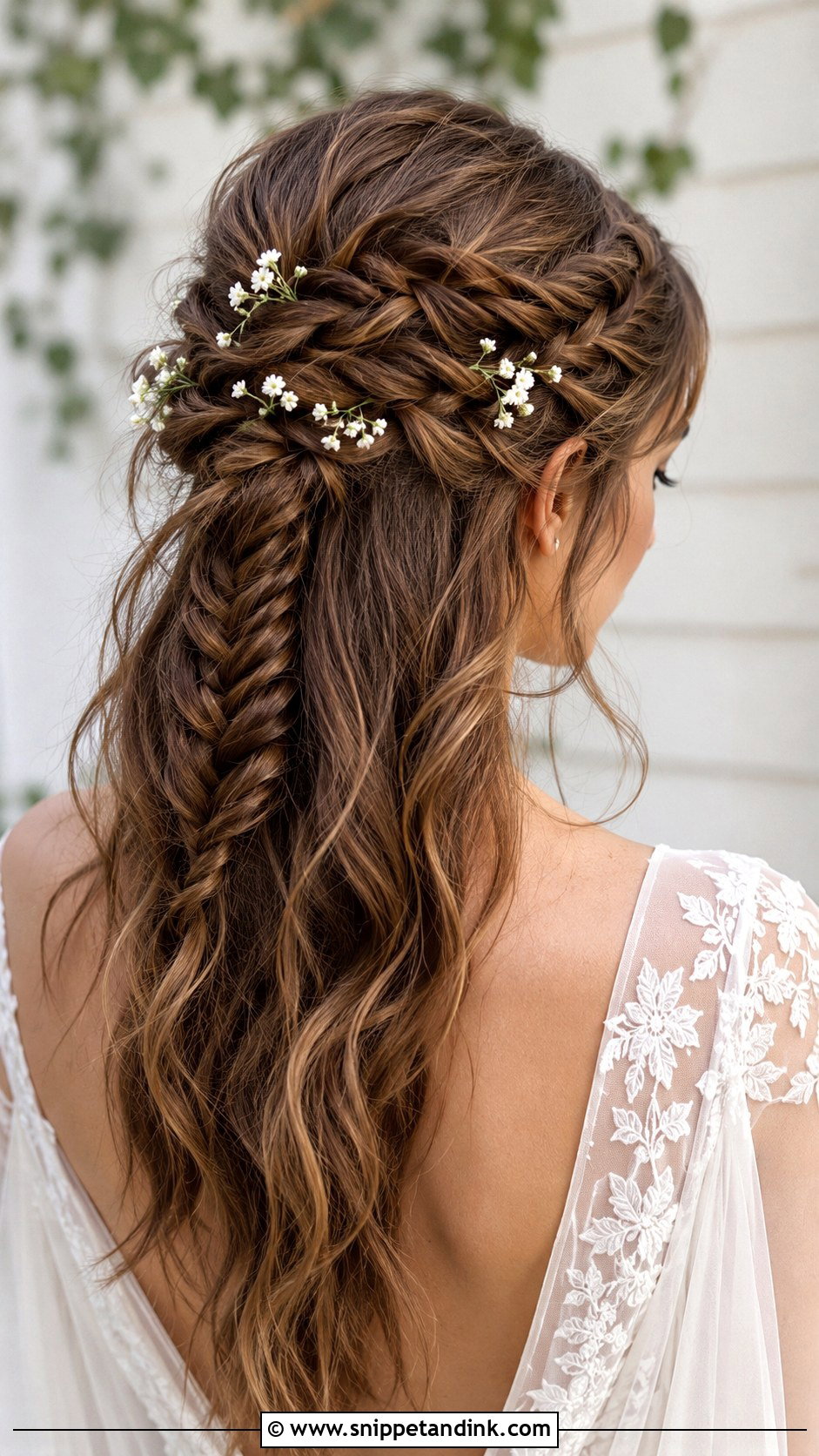 Fishtail Braid Half Updo for Medium Hair - Snippet and Ink - 20 Wedding Hairstyles Medium Hair