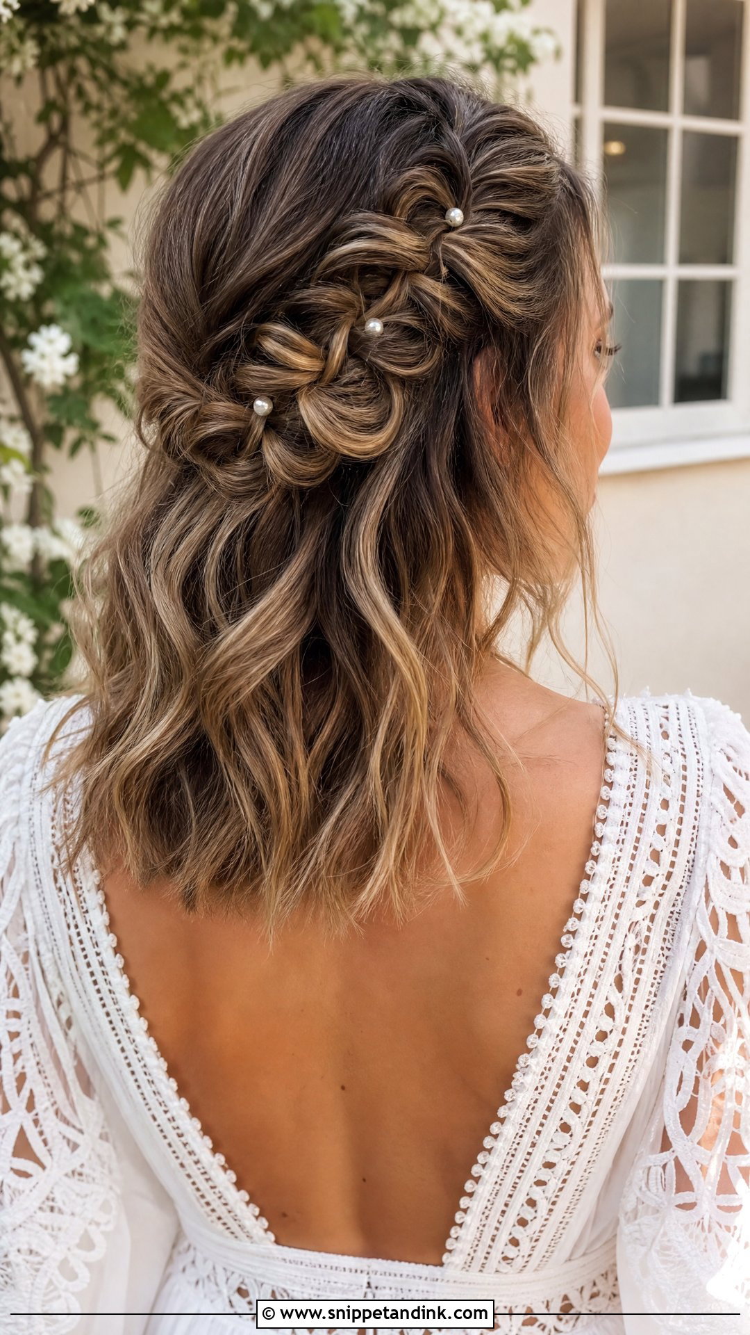 Fishtail Braid Long Bob Wedding Hair - Snippet and Ink - 20 Long Bob Wedding Hair Ideas
