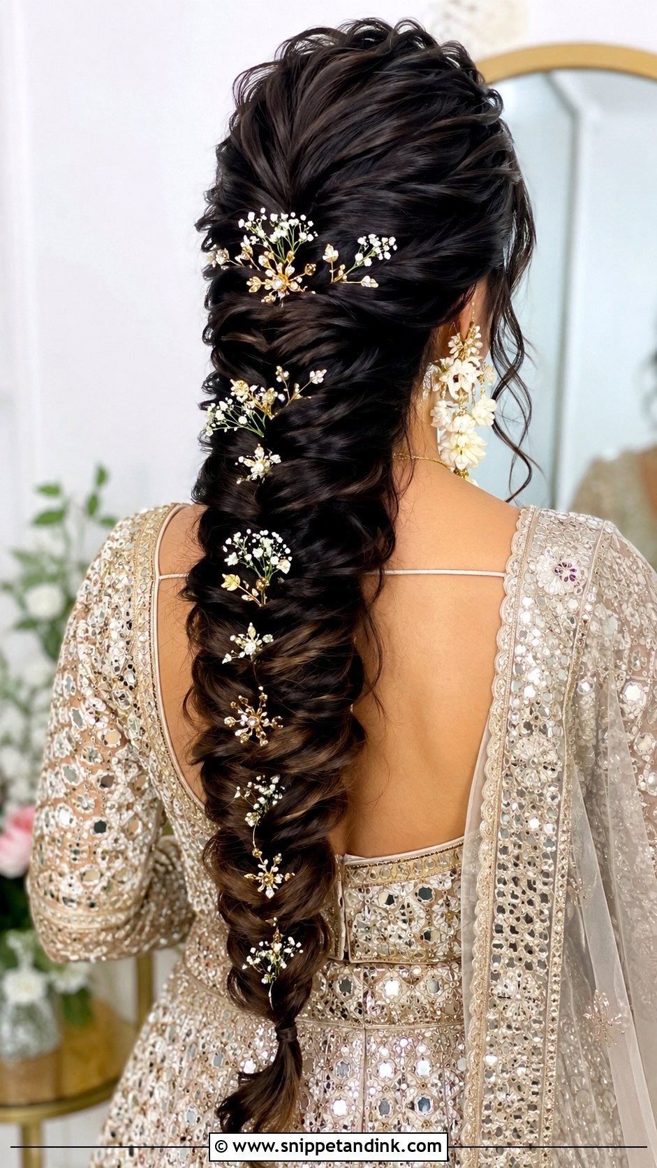 Fishtail Braid Mehendi Hairstyle - Snippet and Ink - 15 Mehendi Hairstyles for Bride