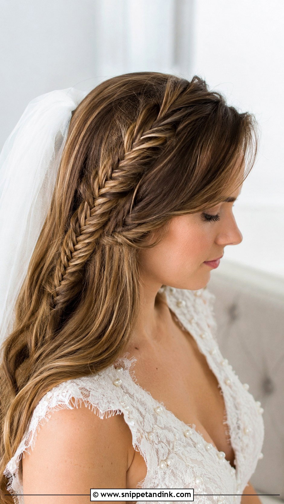 Fishtail Braid Open Hairstyle for Bride - Snippet and Ink - 25 Open Hairstyles for Bride