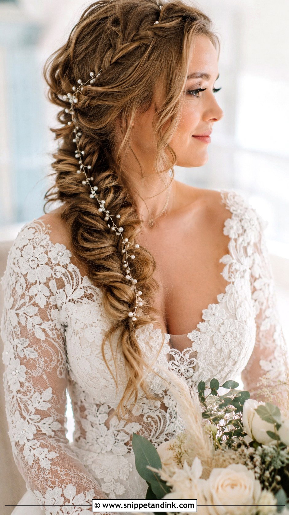 Fishtail Braid Over the Shoulder - Snippet and Ink - 25 Easy Hairstyles for Long Hair Wedding