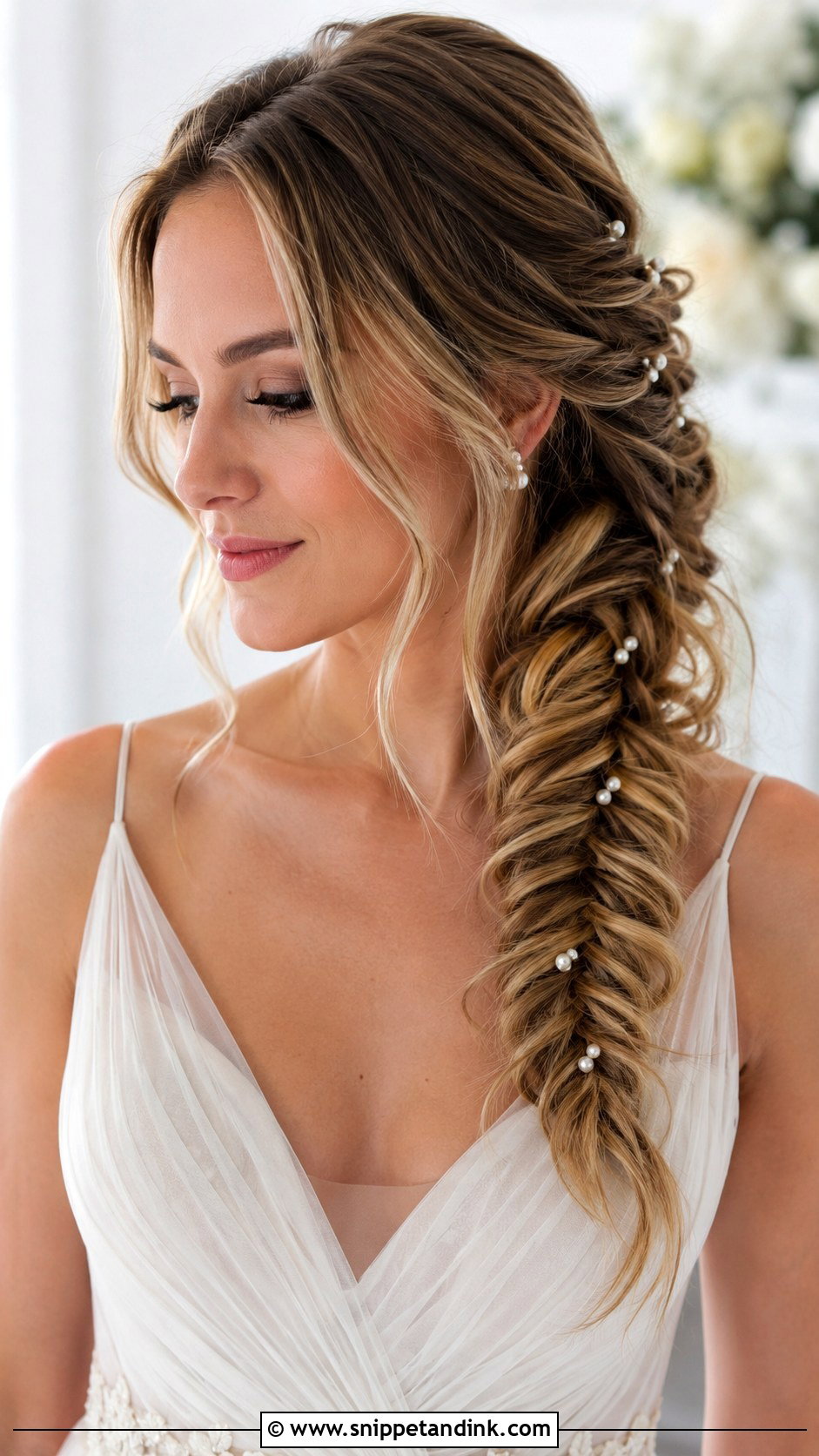 Fishtail Braid Side Style - Snippet and Ink - 25 Long Hair Wedding Hairstyles