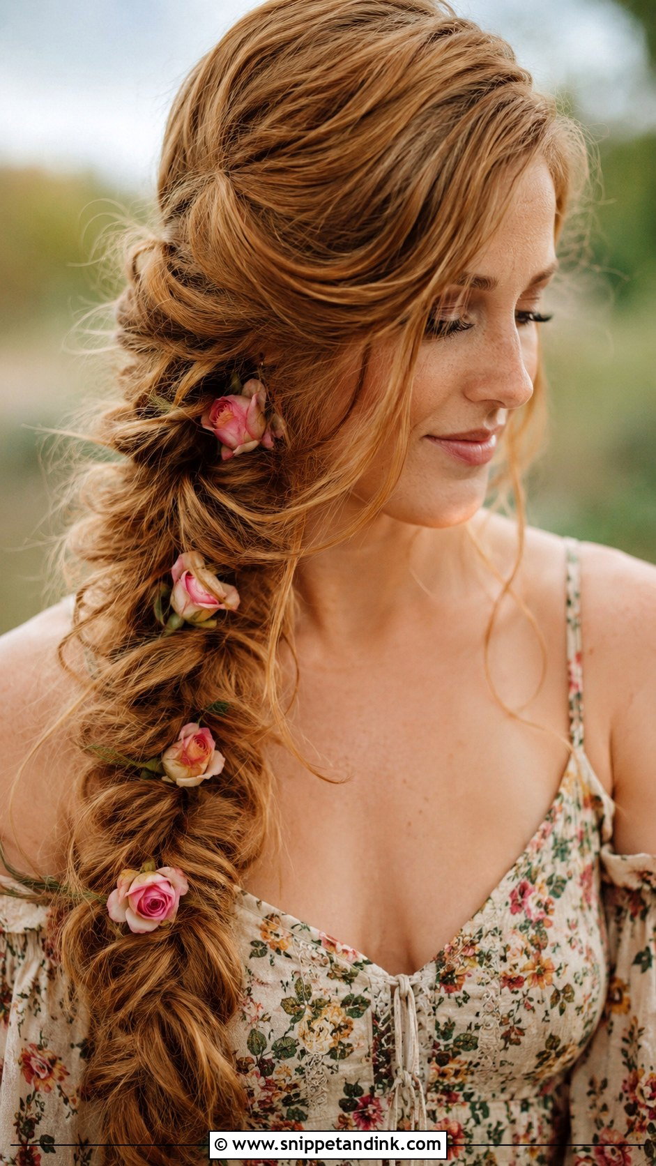 Fishtail Braid Side Sweep - Snippet and Ink - 20 Hairstyle for Sister Wedding Ideas