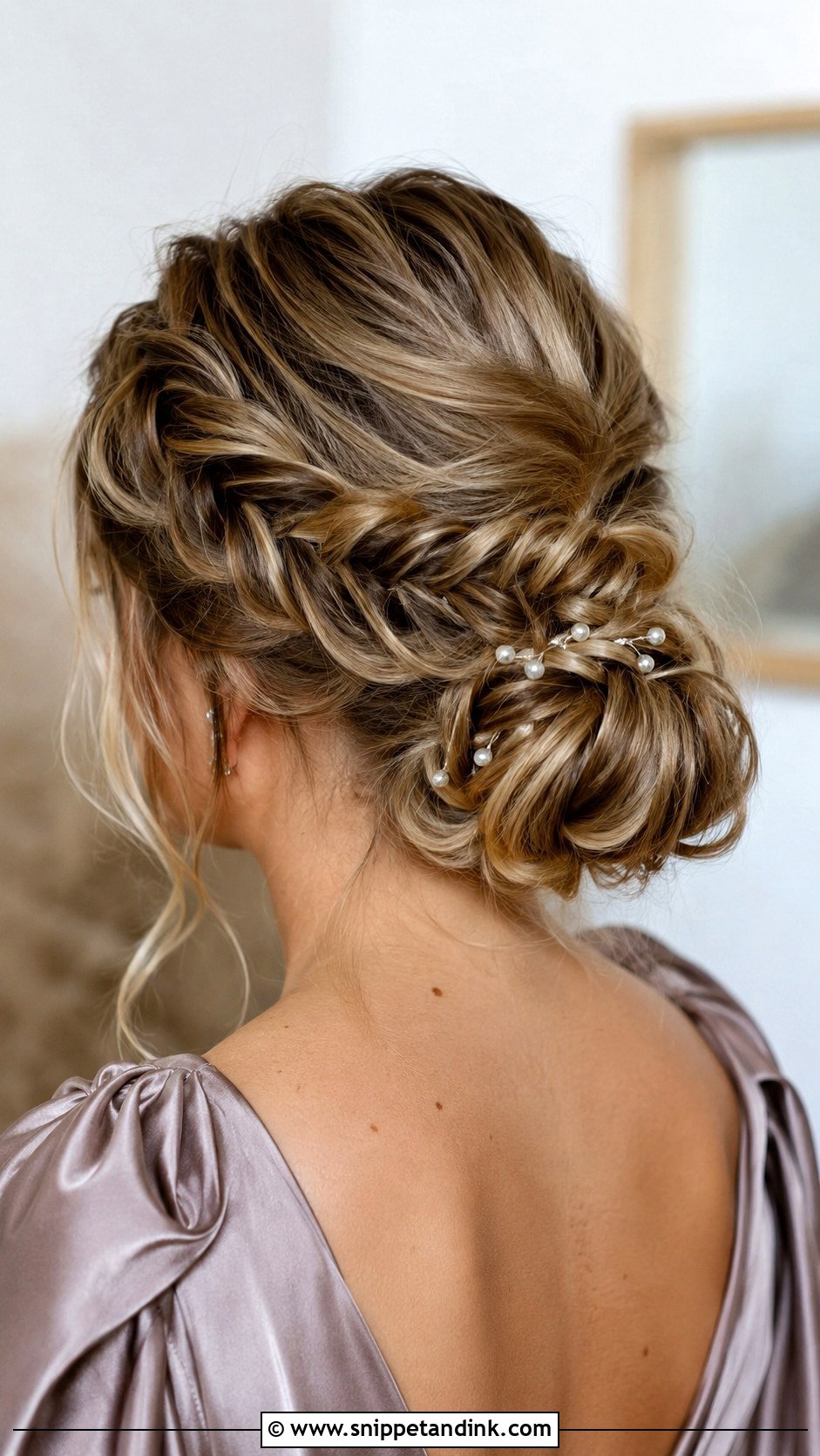 Fishtail Braid Tucked Into Chignon - Snippet and Ink - 25 Hair Up Dos for Weddings