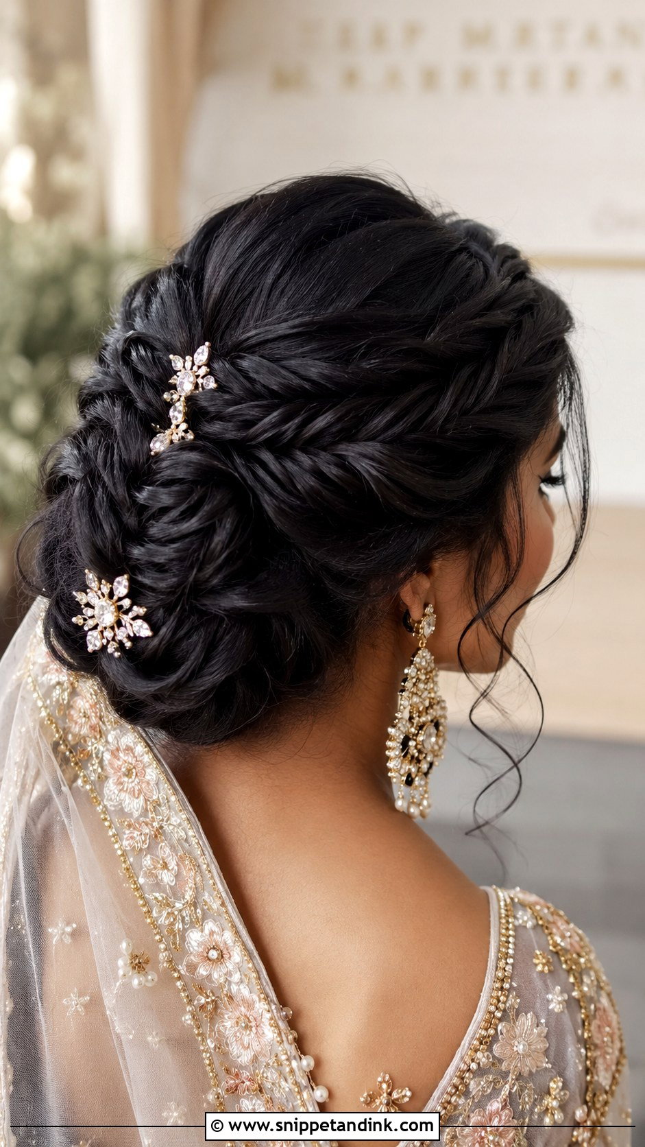 Fishtail Braid Updo - Snippet and Ink - 25 Muslim Bridal Hairstyles