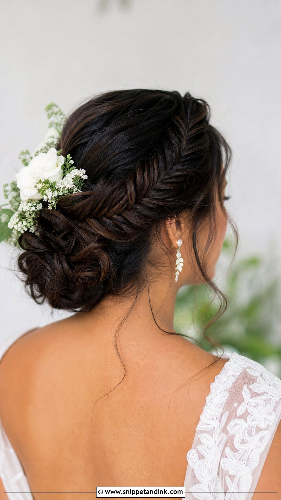Fishtail Braid Updo - Snippet and Ink - 20 Bridal Hair for Long Hair Ideas